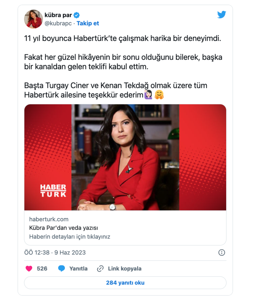 kubra par haberturk ile yollarini ayirdi